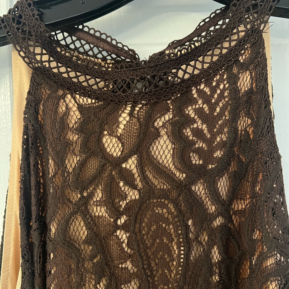 Guess Brown Lace Dress SzM - Picture 7 of 16